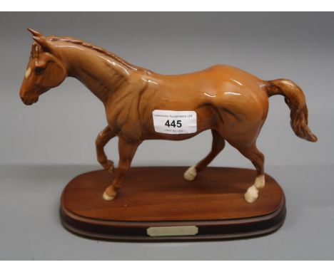 Royal Doulton figure of a horse, ' My First Horse ', on an oval wooden base, with original box 