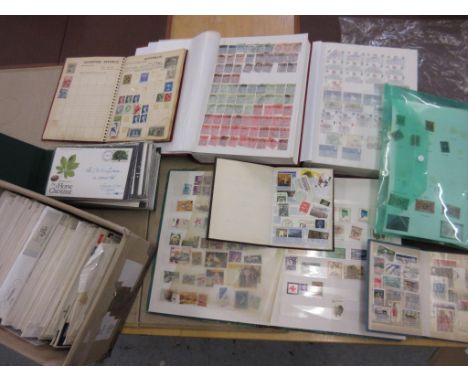 Collection of world stamps, housed in albums, stock books and loose, together with First Day postal covers 