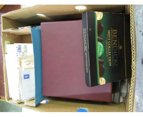 Box containing a large quantity of various empty albums, stamped envelopes, First Day covers etc. 