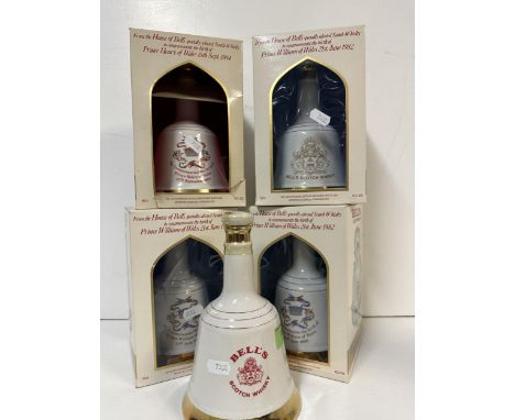 Five Bells flasks of Scotch Whisky to include Prince Henry of Wales, Prince William Prince of Wales.  Location:4If there is n