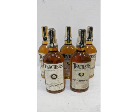Five bottles of Teachers Scotch Whisky,  Location: CrateIf there is no condition report shown, please request 