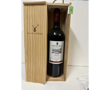 A single bottle of Cato de Imaz Rioja 2005, 300cl, in a presentation box,  Location: shelf 5If there is no condition report s