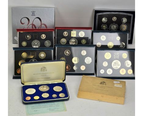 A collection of UK Proof Coinage Sets 1993-2000, together with 1973 First National Coinage of Barbados Proof Set,If there is 