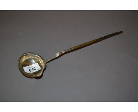 George III toddy ladle with twisted whale bone handle