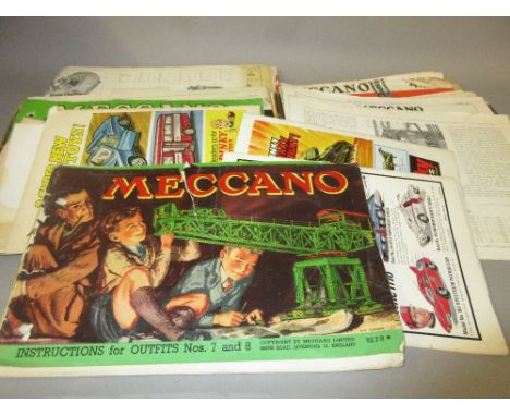 Quantity of vintage Meccano instruction pamphlets, magazines etc