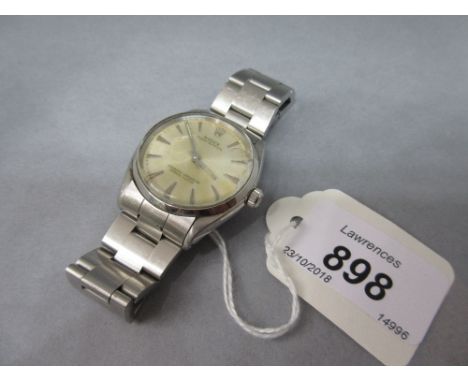 1950's Rolex Oyster Perpetual stainless steel cased wristwatch with original bracelet (damages to glass and watch face and no