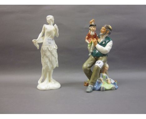 Royal Doulton figure, ' The Puppet Maker ' HN2253 and a Royal Worcester 1920's Vogue Collection porcelain figure