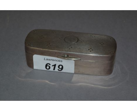 Birmingham silver rectangular pen box with engine turned cover dated 1910 CONDITION REPORT It is only 3.25ins longSome small 