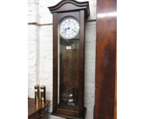 Good quality reproduction Vienna wall clock by Kieninger, the enamel dial with Roman numerals and subsidiary seconds with a t