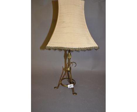 Early 20th Century brass adjustable table lamp CONDITION REPORT Original brass bulb holder. Fitment is missing and needs re-w