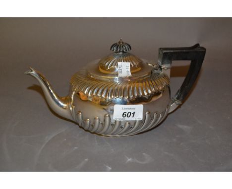 Sheffield silver half fluted design teapot