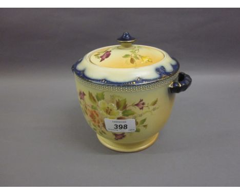 Carlton Ware (W. and R. mark) floral decorated biscuit barrel with cover
