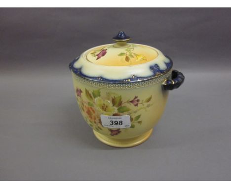 Carlton Ware (W. and R. mark) floral decorated biscuit barrel with cover