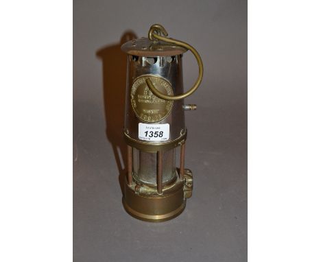 Eccles miner's brass and steel safety lamp