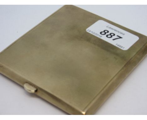 9ct Gold cigarette case of plain rectangular form with engine turned decoration CONDITION REPORT 104g