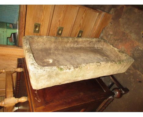 Antique rectangular sandstone sink / garden planter