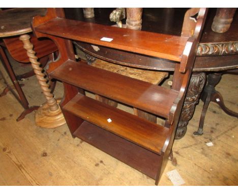 Victorian mahogany four shelf wall bracket together with two similar smaller