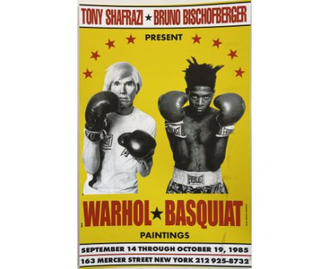 ANDY WARHOL (1928-1987) JEAN MICHEL BASQUIAT (1960-1988)Warhol and Basquiat Boxing Exhibition Poster12" x 18"