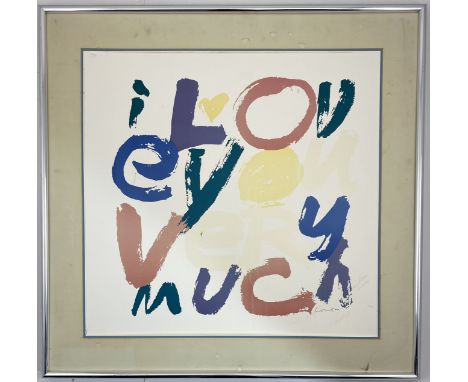 SISTER CORITA KENTI Love You Very MuchHand InscribedPrintFrame - 29" x 29"