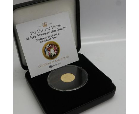 2017 9ct gold gold crown, Heirloom Coin Collections, limited edition of 4999, boxed with CoA. UK P&amp;P Group 1 (£16+VAT for