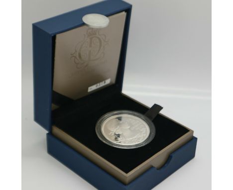 2012 silver proof Piedfort £5, Queens Diamond Jubilee, Royal Mint, limited edition of 3250, boxed with CoA. UK P&amp;P Group 