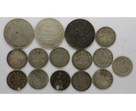 Lot of Victorian silver coins - 3d to shilling, UK P&amp;P Group 0 (£6+VAT for the first lot and £1+VAT for subsequent lots) 