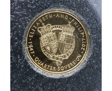 2017 gold proof quarter sovereign, Platinum Wedding, Harrington &amp; Byrne, limited edition of 2999, with CoA. UK P&amp;P Gr