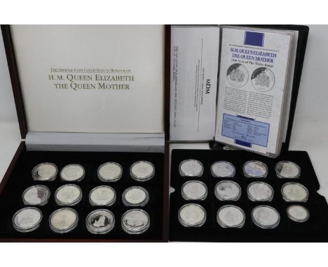 Silver proof twenty-four coin set, Her Majesty Queen Elizabeth The Queen Mother, MDM Crown Collections, limited edition of 20