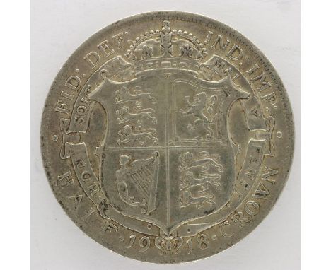 1918 silver half crown of George V. UK P&amp;P Group 0 (£6+VAT for the first lot and £1+VAT for subsequent lots) 