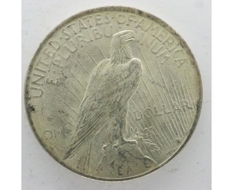 1923 American silver peace dollar, nUNC. UK P&amp;P Group 0 (£6+VAT for the first lot and £1+VAT for subsequent lots) 