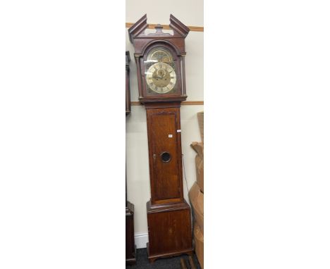 Grandfather clock maker Joseph Marshall of Leicester with a glass viewer in the door, pendulum, two weights and key and winde