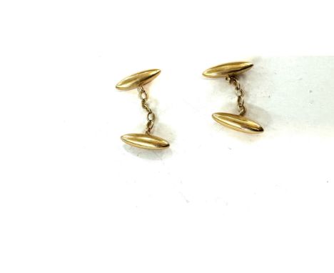 Hallmarked 18ct gold gents cufflinks, approximate weight 6.3g