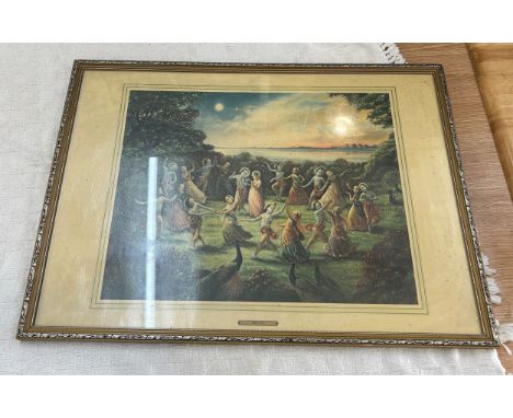 Framed religious print, rasa lia measures approximately 21 inches tall 28 inches wide