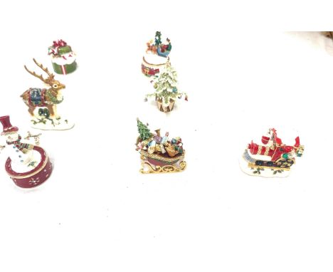 Large selection of boxed Christmas trinket boxes includes Juliona, single tree etc 