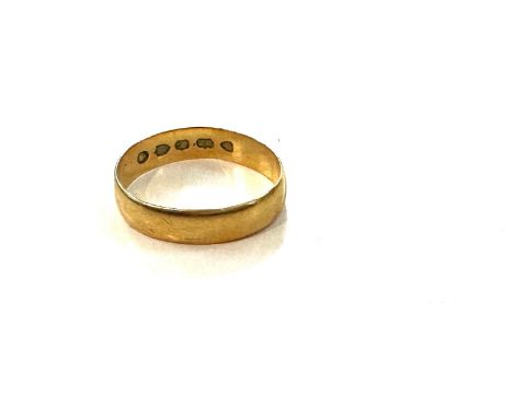 Antique hallmarked 22ct gold wedding band, total weight 2g, ring size L/M