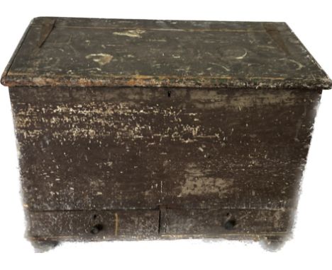 Antique 2 draw wood workers tool chest and contents
