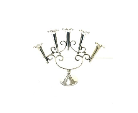 5 Trumpet silver plated epergne