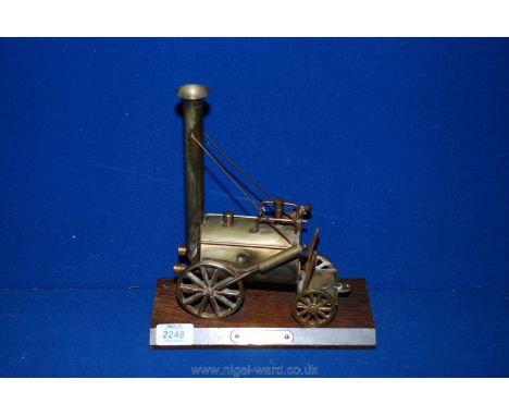 A Brass steam engine.