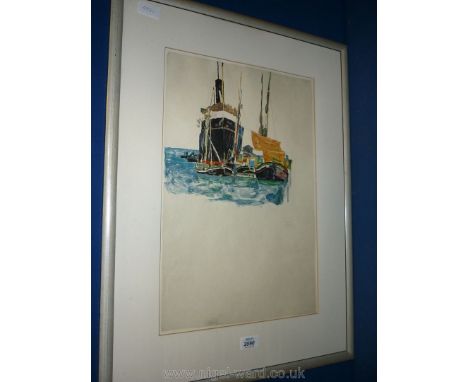 An Egon Schiele ' Boats at Trieste', 1912 Lithograph