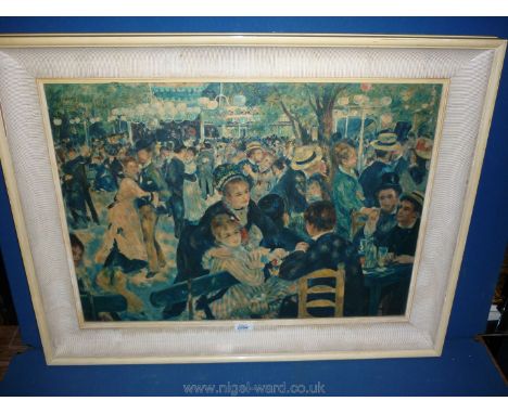 A large Print on canvas entitled; 'Moulin-de-la-Collete', in white frame.