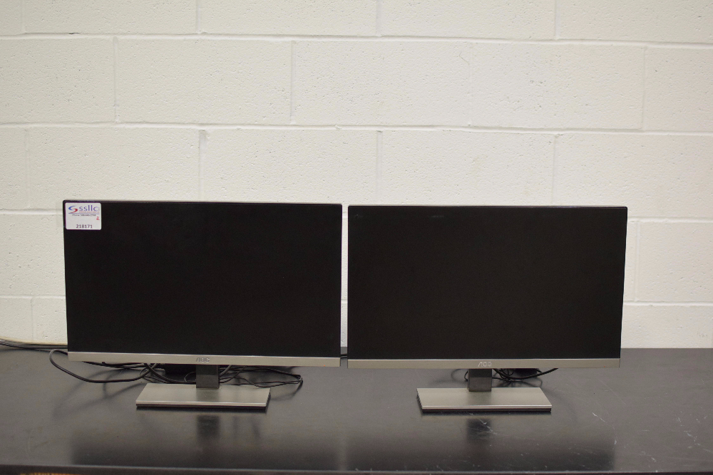 Lot of (2) AOC 230LM00023 23" LED Monitors,,Electrical: 12V, 3 Amps ...