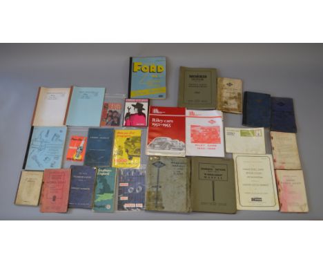 Collection of automobile ephemera including mauals for Rileys and Ford examples