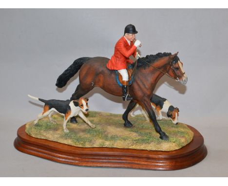 Border Fine Arts Figure Group, Hunting Scene, Limited Edition 173/950, Signed Anne Wall to base with wooden base