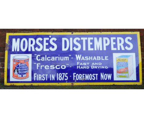 "MORSE'S DISTEMPERS" large enamel sign. 206cm x 81cm. [COLLECTION ONLY]