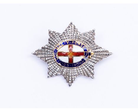 British Order of The Garter miniature&nbsp;in 9ct white Gold and coloured enamels with some chipping to the blue enamel, broo
