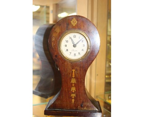 Precista; An early 20th Century, circa 1905, German mechanical mantle clock, complete with inlaid mahogany surround, slight d