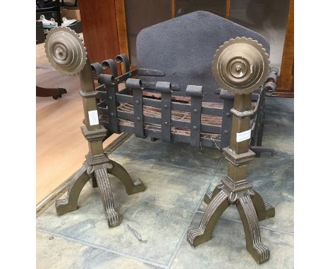 Fire grate and dogs, early 20th Century