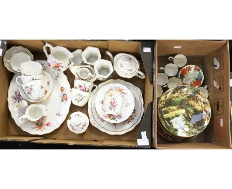 A 1920's Grindleys coffee cups and saucers set together with decorative plates, Royal Crown Derby Posies tea service, cups an