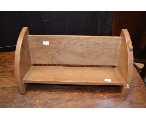 A mid-20th century Mouseman book tidy, possibly 1950's, width approx. 46cm.