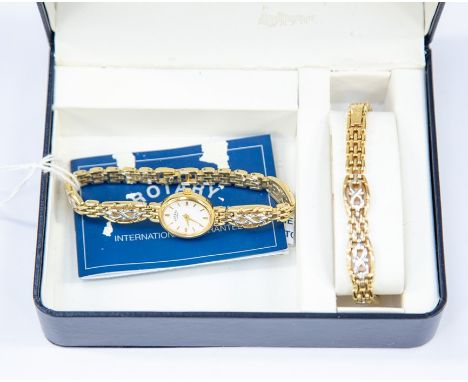 A boxed ladies Rotary bracelet watch and matching bracelet, in original box